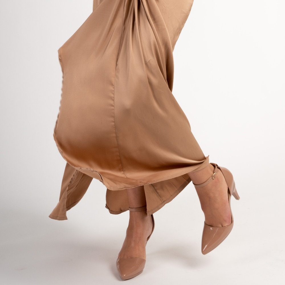 Convertible heels The D'Orsay - Latte Patent Stiletto 3 inch